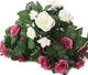Artificial 26cm Dusky Pink and White Rose Plug Plant Collection - Closer2Nature