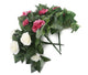 Artificial 26cm Dusky Pink and White Rose Plug Plant Collection - Closer2Nature