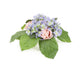 Artificial 13cm Pink Rose and Blue Hydrangea Display - Closer2Nature