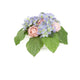 Artificial 13cm Pink Rose and Blue Hydrangea Display - Closer2Nature