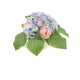 Artificial 13cm Pink Rose and Blue Hydrangea Display - Closer2Nature