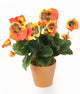 Artificial 30cm Orange Pansy Plug Plant - Closer2Nature