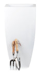 Portofino Collection 35cm Gloss White Galvanised Steel Curved Tapered Square Planter - Closer2Nature