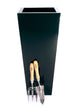 Portofino Collection 32cm Basalt Black Galvanised Steel Tapered Square Planter - Closer2Nature