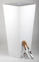 Portofino Collection 32cm Gloss White Galvanised Steel Tapered Square Planter - Closer2Nature