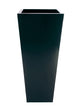 Portofino Collection 40cm Basalt Black Galvanised Steel Tapered Square Planter - Closer2Nature