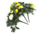 Artificial 26cm Yellow and White Rose Plug Plant Collection - Closer2Nature