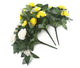 Artificial 26cm Yellow and White Rose Plug Plant Collection - Closer2Nature