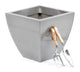 Portofino Collection 40cm Galvanised Steel Curved Tapered Square Planter - Closer2Nature