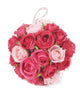 Artificial 12cm Pink Rose Pomander Kissing Ball Display - Closer2Nature