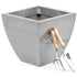 Portofino Collection 40cm Graphite Grey Galvanised Steel Curved Tapered Square Planter