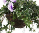 Artificial Purple Morning Glory Display in a 10″ Round Willow Hanging Basket - Closer2Nature