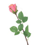 Artificial 52cm Single Stem Closed Bud Coral Pink Rose - Closer2Nature