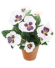 Artificial 30cm White Pansy Plug Plant - Closer2Nature