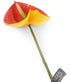 Artificial 64cm Single Stem Orange and Yellow Anthurium