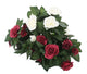 Artificial 26cm Mulberry Pink and White Rose Plug Plant Collection - Closer2Nature