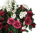 Artificial Pink Rose and White Daisy Display in a 10″ Round Willow Hanging Basket - Closer2Nature