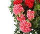 Artificial Pink and Red Geranium Display in a 10″ Round Willow Hanging Basket - Closer2Nature