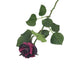 Artificial 70cm Single Stem Half Open Purple Rose - Closer2Nature