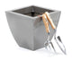 Portofino Collection 30cm Galvanised Steel Curved Tapered Square Planter - Closer2Nature