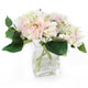Artificial 18cm Green and Pink Hydrangea Arrangement - Closer2Nature