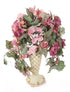 Artificial 45cm Pink and Purple Peony, Rose and Freesia Arrangement
