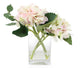 Artificial 18cm Green and Pink Hydrangea Arrangement - Closer2Nature