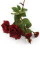 Artificial 87cm Single Stem Burgundy Spray Rose - Closer2Nature