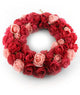 Artificial 38cm Pink Rose Wreath Display - Closer2Nature