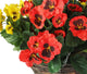 Artificial Yellow and Red Pansy Display in a 10″ Round Willow Hanging Basket - Closer2Nature