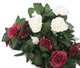 Artificial 26cm Mulberry Pink and White Rose Plug Plant Collection - Closer2Nature