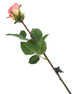 Artificial 52cm Single Stem Closed Bud Dusky Pink Rose - Closer2Nature