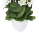 Artificial 1ft 1" White Zonal Geranium Plant - Closer2Nature
