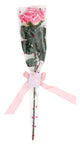 Floral Elegance Artificial 48cm Single Stem Gift Wrapped Pink Rose - Closer2Nature