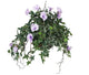 Artificial Purple Morning Glory Display in a 10″ Round Willow Hanging Basket - Closer2Nature