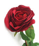 Artificial 72cm Single Stem Fully Open Deep Red Rose - Closer2Nature