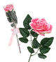 Floral Elegance Artificial 48cm Single Stem Gift Wrapped Pink Rose - Closer2Nature