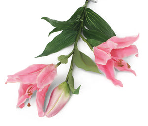 Artificial 87cm Single Stem Pink Oriental Lily - Closer2Nature