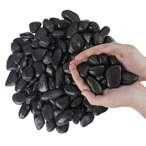 Natural Indoor/Outdoor Decorative Black Polished River Stones 1-4kg - Closer2Nature
