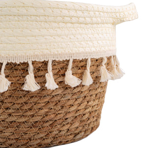 Tassel Storage Basket - Cream