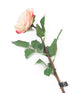 Artificial 92cm Single Stem Fully Open Cream and Pink Rose