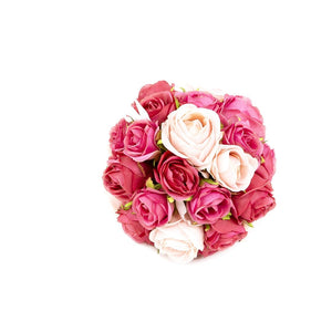 Artificial 12cm Pink Rose Pomander Kissing Ball Display - Closer2Nature