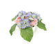 Artificial 13cm Pink Rose and Blue Hydrangea Display - Closer2Nature