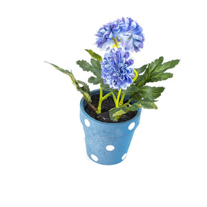 Artificial 19cm Blue Chrysanthemum Plant with Gift Box - Closer2Nature