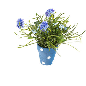 Artificial 27cm Blue Chrysanthemum Plant Display - Closer2Nature