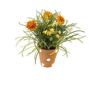 Artificial 27cm Deep Orange Chrysanthemum Plant Display - Closer2Nature