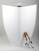 Portofino Collection 47cm Gloss White Galvanised Steel Curved Tapered Square Planter - Closer2Nature