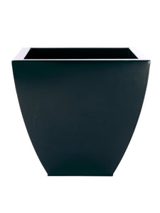 Portofino Collection 40cm Basalt Black Galvanised Steel Curved Tapered Square Planter - Closer2Nature