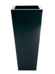 Portofino Collection 32cm Basalt Black Galvanised Steel Tapered Square Planter - Closer2Nature