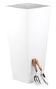 Portofino Collection 32cm Gloss White Galvanised Steel Tapered Square Planter - Closer2Nature